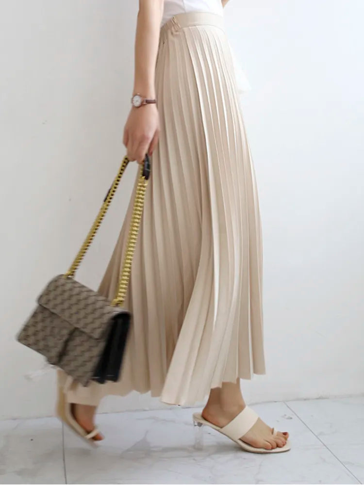 Chic solid Skirt High Waist Luxury Fashion