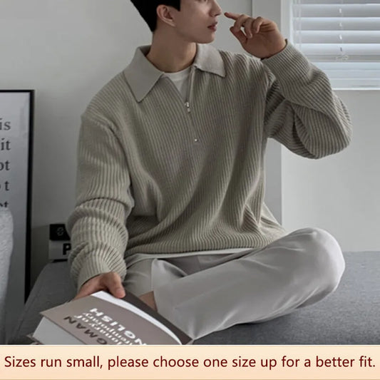 Men Half-zipper Wool Sweater